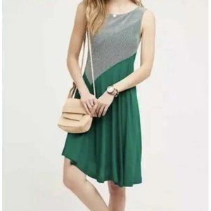 Anthropolgie Maeve Cameron Striped Asymmetrical Swing Dress Women Size Medium